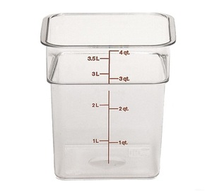 CM 4SFSCW 4 QUART CLEAR SQUARE CONTAINER   6EA/CS